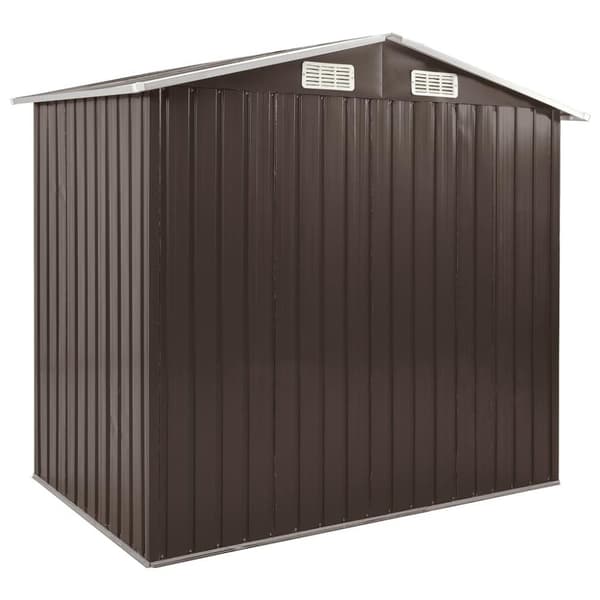 vidaXL Trädgårdsbod med hylla brun 205x130x183 cm järn