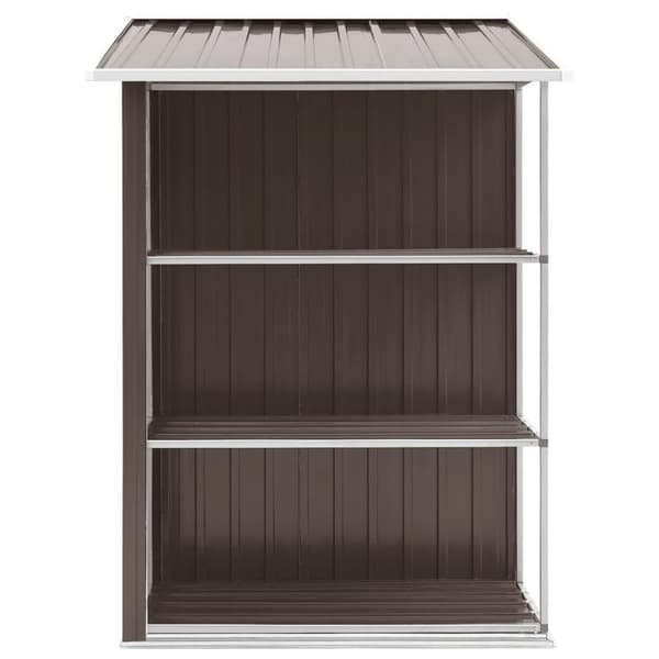 vidaXL Trädgårdsbod med hylla brun 205x130x183 cm järn