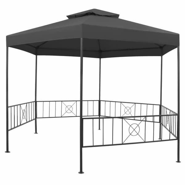 vidaXL havepavillon 323x275x265 cm antracitgrå