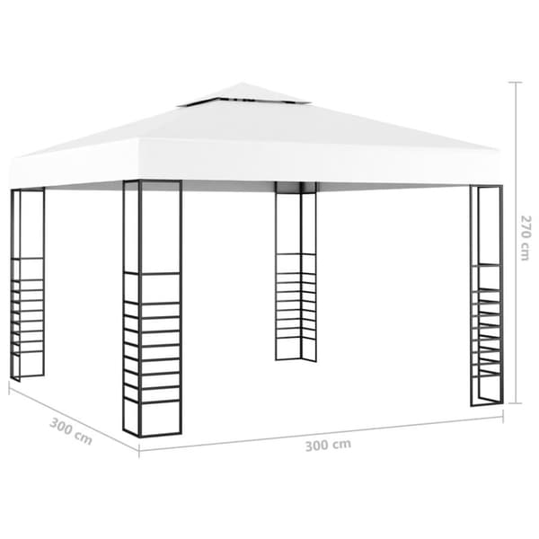 vidaXL Puutarhakatos 3x3 m valkoinen