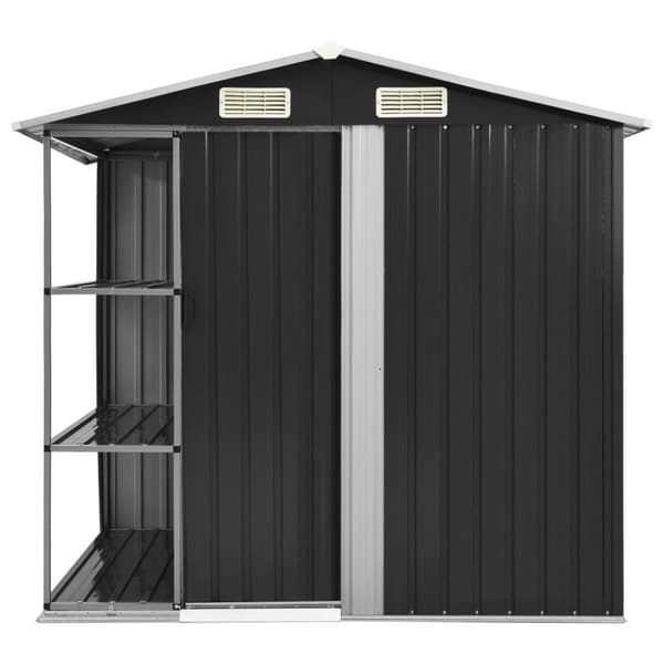 vidaXL haveskur med reol 205x130x183 cm jern antracitgrå