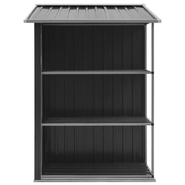 vidaXL haveskur med reol 205x130x183 cm jern antracitgrå