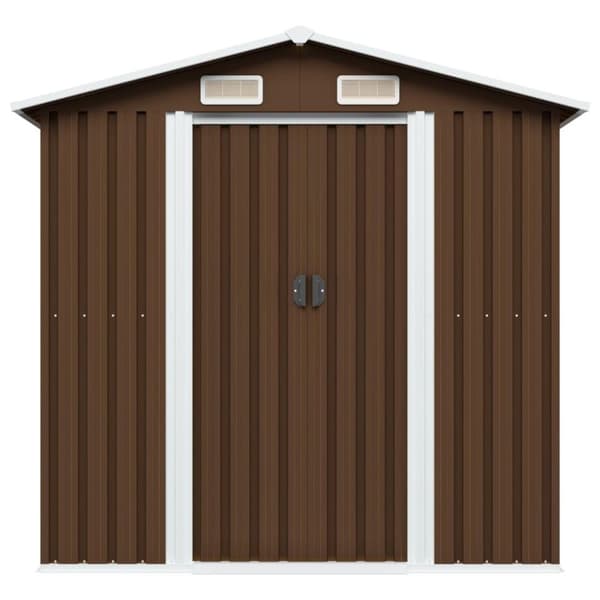 vidaXL Förvaringsbod brun 204x132x186 cm stål
