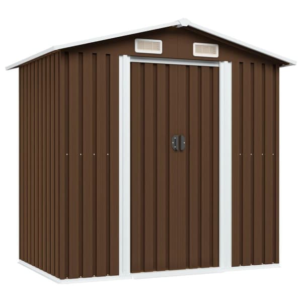 vidaXL Förvaringsbod brun 204x132x186 cm stål