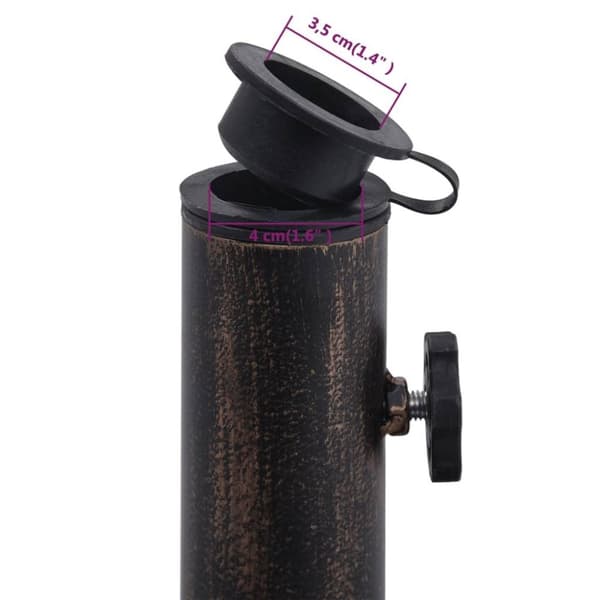vidaXL Parasollbase svart og bronse 9 kg 40 cm støpejern