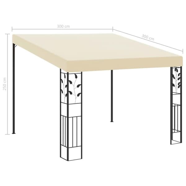 vidaXL vægmonteret pavillon 3x3x2,5 m cremefarvet