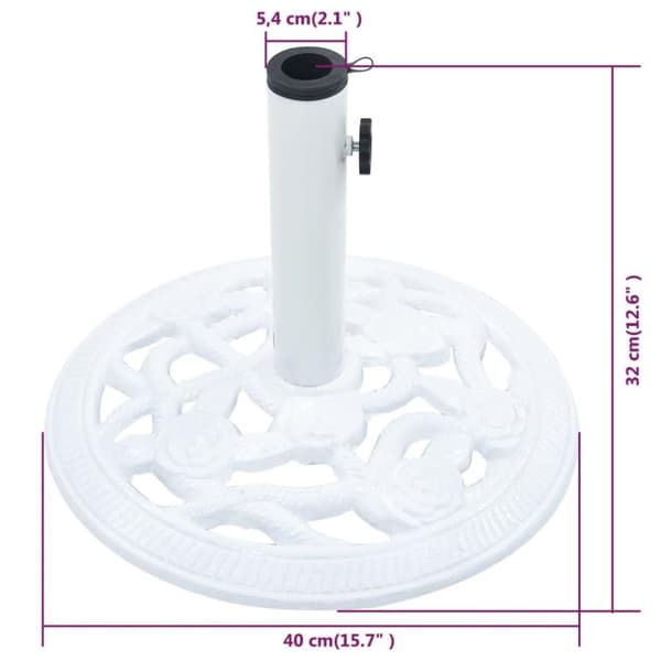 vidaXL Parasollbase hvit 9 kg 40 cm støpejern