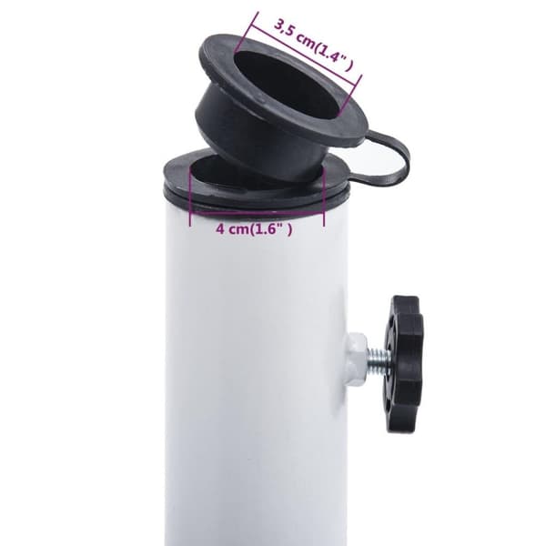 vidaXL Parasollbase hvit 9 kg 40 cm støpejern
