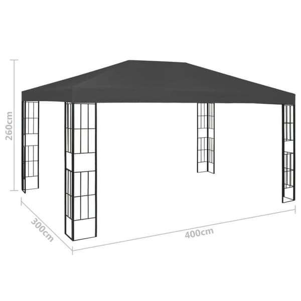 vidaXL Huvimaja 3x4 m antrasiitti