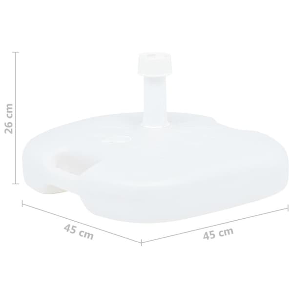 vidaXL parasolfod 16 l sand- eller vandfyld plastik hvid