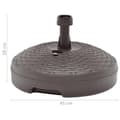 Miniatyrbillede 6 af 6: vidaXL parasolfod 20 l sand- eller vandfyldt plastik rattanlook brun