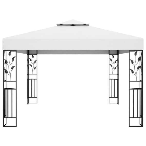 vidaXL pavillon med dobbelttag 3x4 m hvid