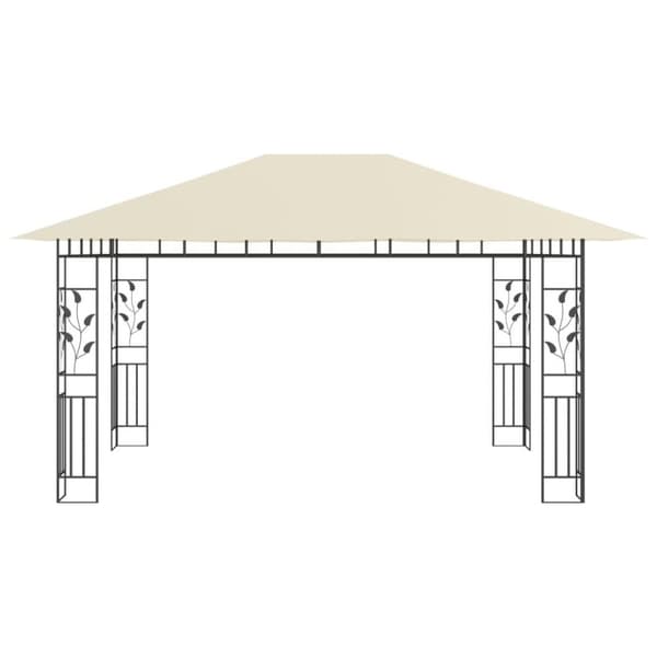 vidaXL pavillon med myggenet 4x3x2,73 m 180 g/m² cremefarvet