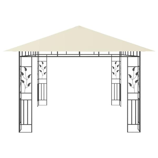 vidaXL pavillon med myggenet 4x3x2,73 m 180 g/m² cremefarvet