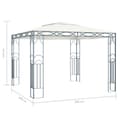 Miniatyrbillede 4 af 4: vidaXL pavillon 300 x 300 cm cremefarvet