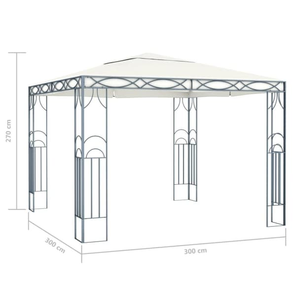 vidaXL pavillon 300 x 300 cm cremefarvet