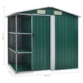 Miniatyrbillede 8 af 8: vidaXL haveskur med reol 205x130x183 cm jern grøn
