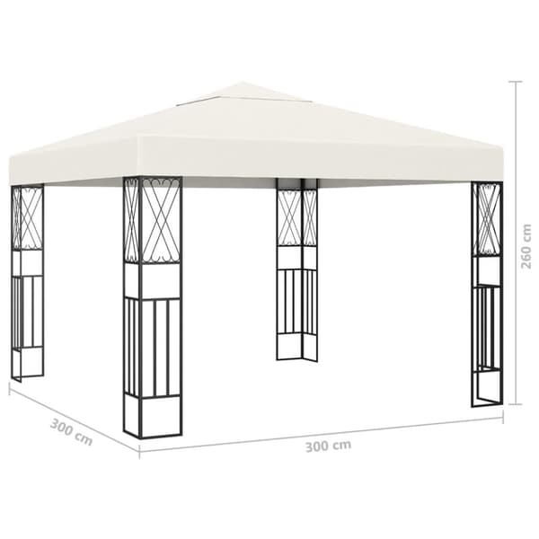 vidaXL pavillon 3x3 m stof cremefarvet