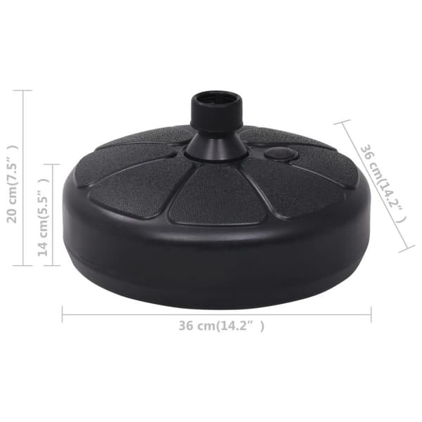 vidaXL Parasollfot sand/vann 15 L svart