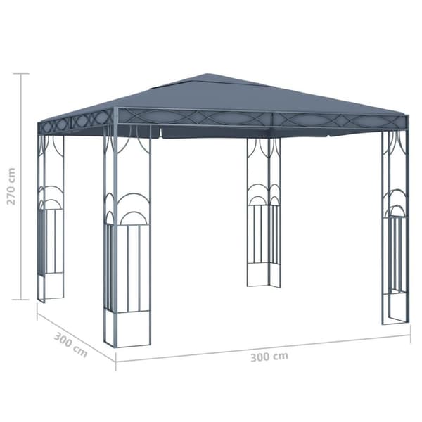 vidaXL pavillon 300 x 300 cm antracitgrå