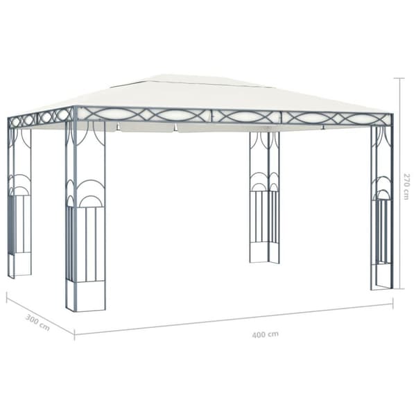 vidaXL Paviljong 400x300 cm gräddvit