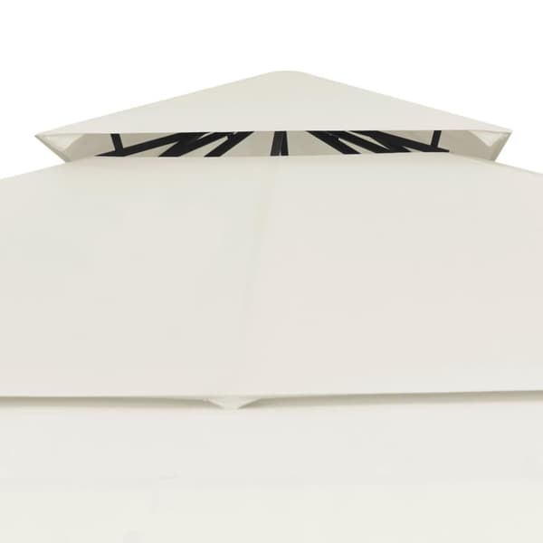 vidaXL Paviljong med doble utvidede tak 3x3x2,75 m kremhvit 180 g/m²