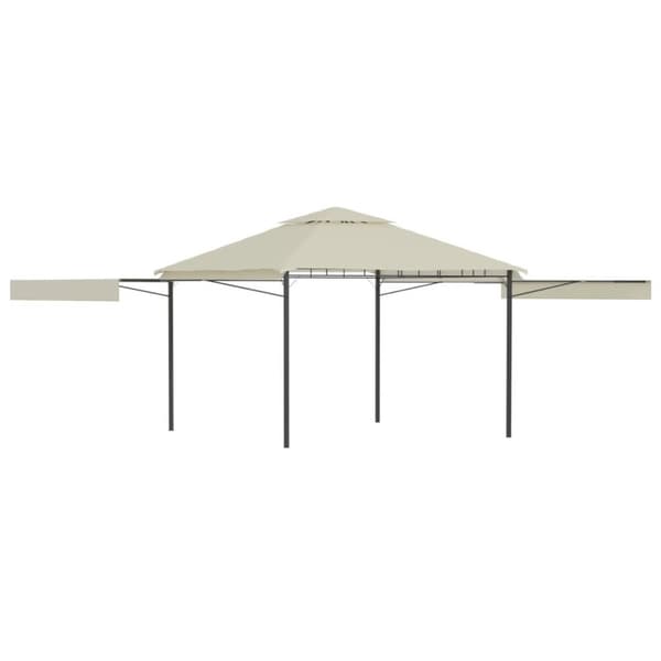 vidaXL Paviljong med förlängda tak 3x3x2,75 m gräddvit 180 g/m²