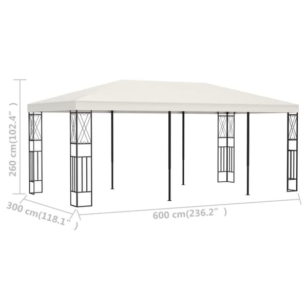 vidaXL pavillon 3x6 m stof cremefarvet