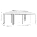 Miniatyrbillede 6 af 6: vidaXL pavillon med dobbelttag 3x6 m hvid