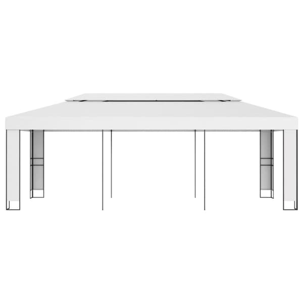 vidaXL pavillon med dobbelttag 3x6 m hvid