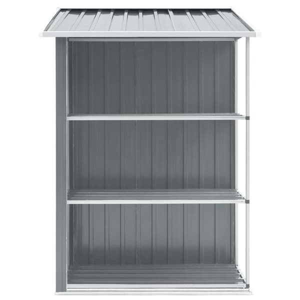 vidaXL haveskur med reol 205x130x183 cm jern grå