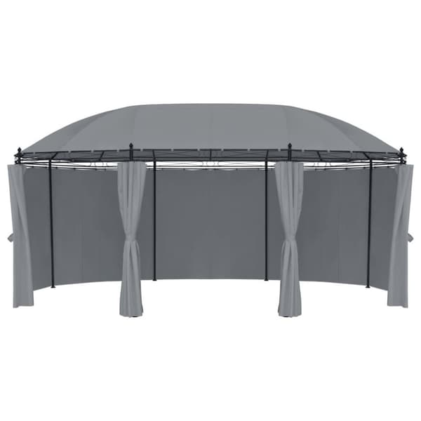 vidaXL pavillon med gardiner 520x349x255 cm antracitgrå