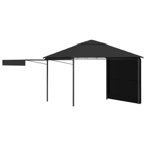 vidaXL pavillon med 2 udvidelige tage 3x3x2,75 m 180 g/m² antracitgrå
