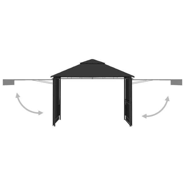 vidaXL pavillon med 2 udvidelige tage 3x3x2,75 m 180 g/m² antracitgrå