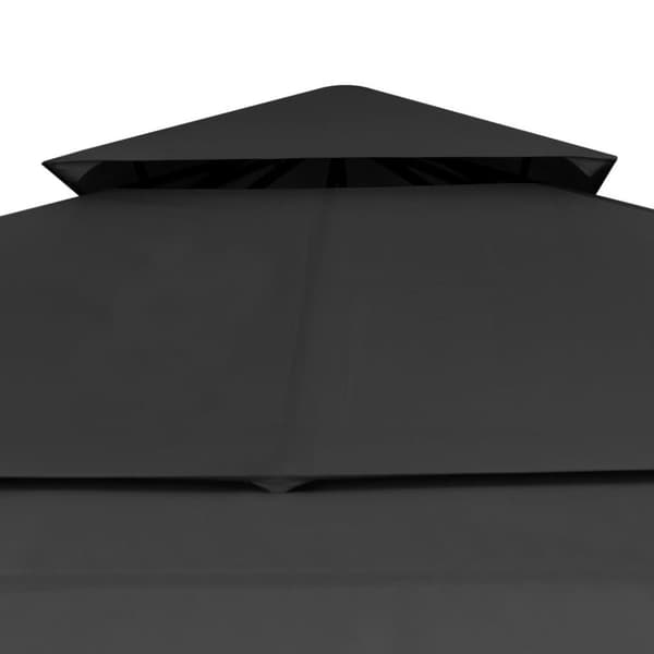 vidaXL pavillon med 2 udvidelige tage 3x3x2,75 m 180 g/m² antracitgrå