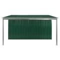 Miniatyrbillede 7 af 10: vidaXL haveskur med skydedøre 386 x 312 x 178 cm stål grøn