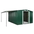 Miniatyrbilde 5 av 10: vidaXL Hageskur med skyvedører grønn 386x312x178 cm stål