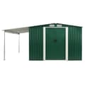 Miniatyrbilde 6 av 10: vidaXL Hageskur med skyvedører grønn 386x312x178 cm stål