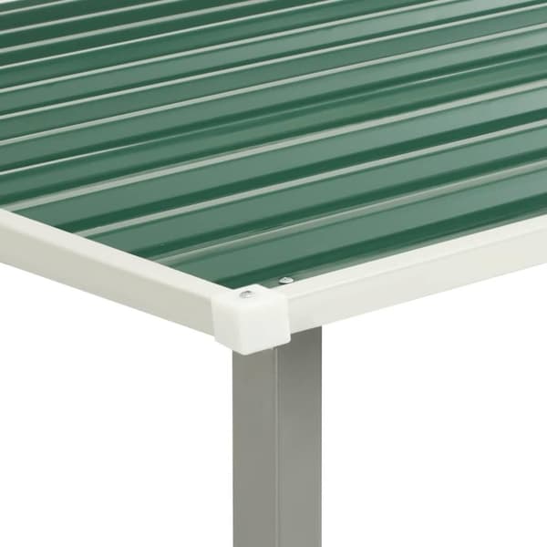 vidaXL Hageskur med skyvedører grønn 386x312x178 cm stål