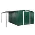 Miniatyrbilde 1 av 10: vidaXL Hageskur med skyvedører grønn 386x312x178 cm stål