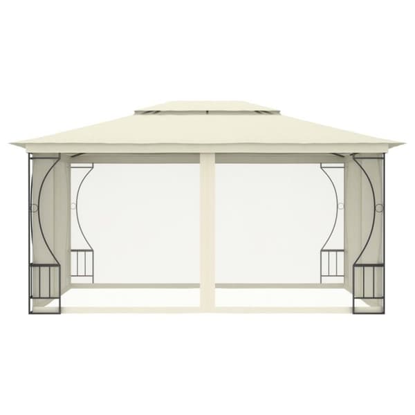 vidaXL pavillon med net 300x400x265 cm cremefarvet