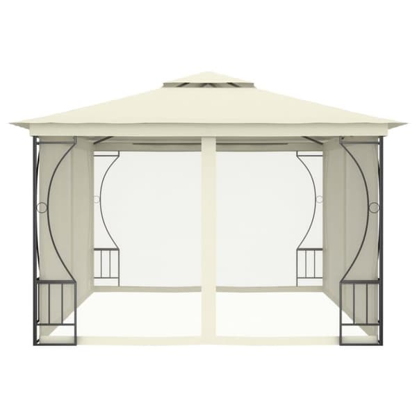 vidaXL pavillon med net 300x400x265 cm cremefarvet