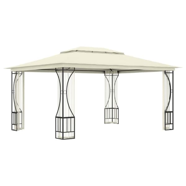 vidaXL Paviljong med nät 300x400x265 cm gräddvit