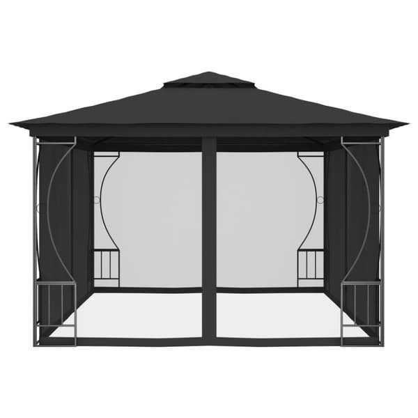 vidaXL Paviljong med nät 300x400x265 cm antracit