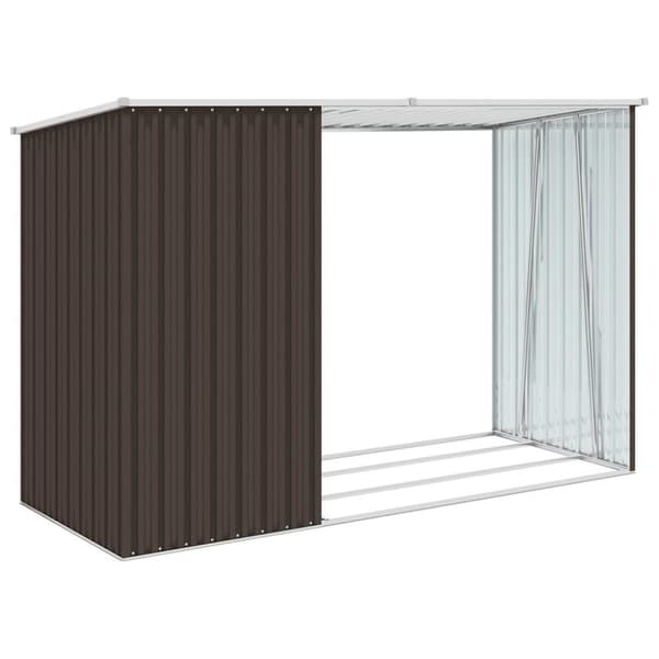 vidaXL Vedskjul brun 245x98x159 cm galvaniserat stål