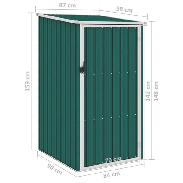 vidaXL haveskur 87x98x159 cm galvaniseret stål grøn
