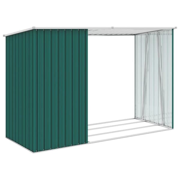 vidaXL Vedskjul grön 245x98x159 cm galvaniserat stål