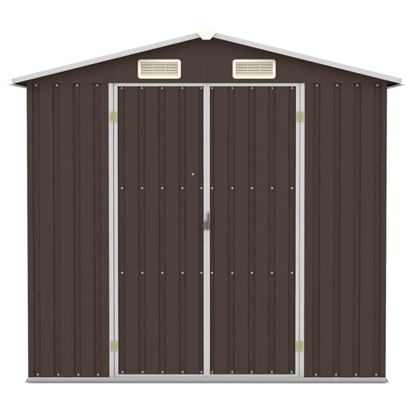 vidaXL Trädgårdsskjul brun 205x129x183 cm galvaniserat stål