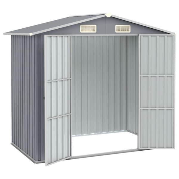 vidaXL haveskur 205x129x183 cm galvaniseret stål grå