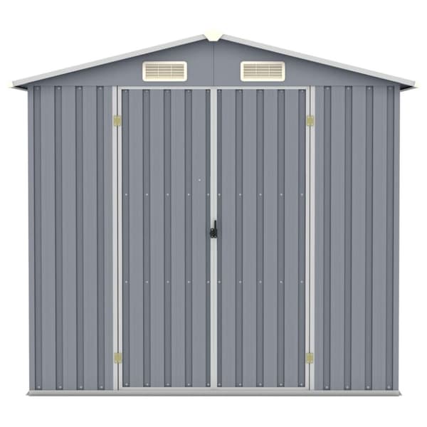 vidaXL haveskur 205x129x183 cm galvaniseret stål grå